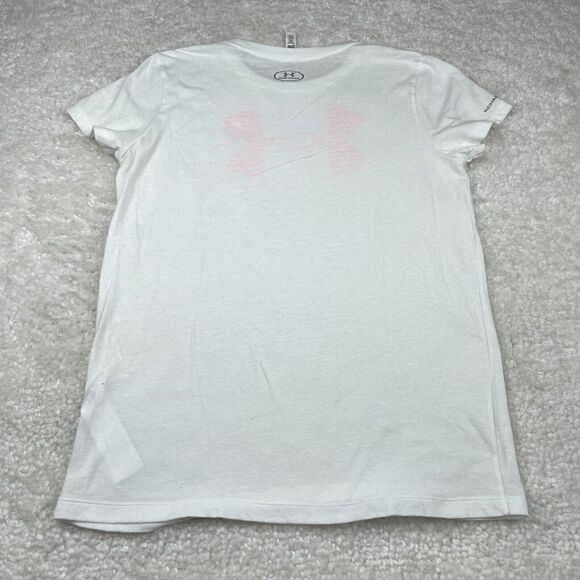 Under Armour Loose Fit Short Sleeve T-Shirt Pink Logo - Picture 8 of 8